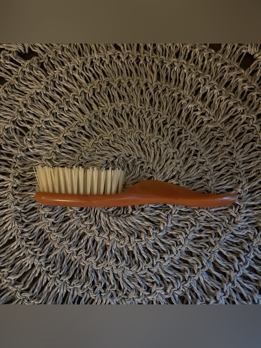 Vintage Avon Bath Hair Brush - Tan Handle with Cream Bristles MCM